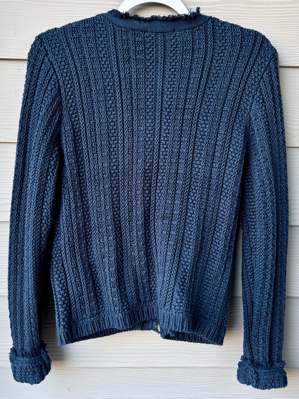 Tahari Navy Gold Button Knit Lady Jacket Cardigan Sweater NWT Small - Picture 4 of 5
